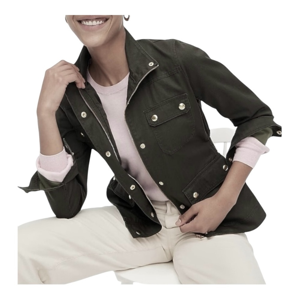 J. Crew Resin Coated Twill Field Jacket in Charcoal